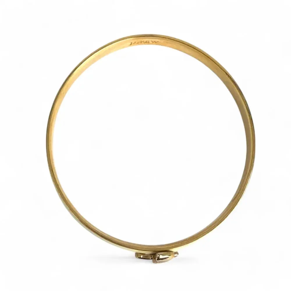 J Crew Umbrella Bangle Bracelet Cream Enamel Gold Tone
